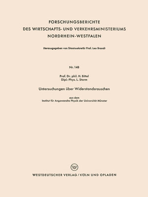 cover image of Untersuchungen über Widerstandsrauschen